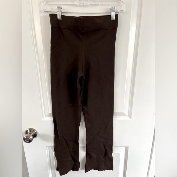 Zara Chocolate Brown Flared Leggings Size Small - Picture 5 of 5